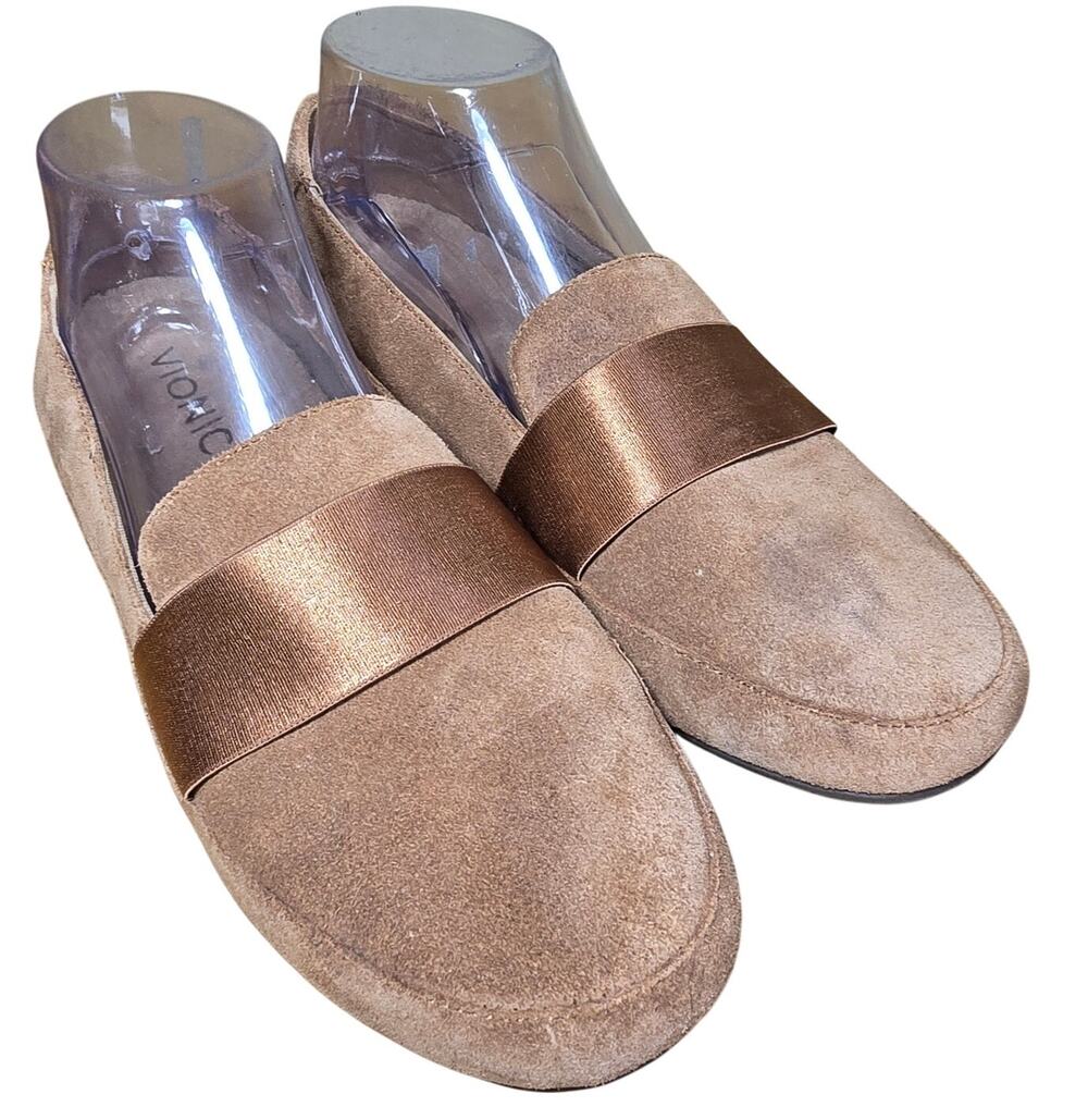 Vionic Women's Chill Bridget Brown Suede Loafers Size 7.5 Slip-On Flats Comfort